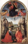 Domenicho Ghirlandaio Christus in der Gloriole mit den Heiligen Bendikt,Romuald,Attinea und Grecinana painting